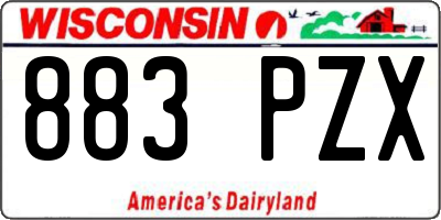 WI license plate 883PZX