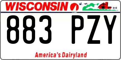 WI license plate 883PZY