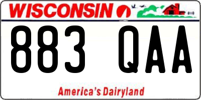 WI license plate 883QAA