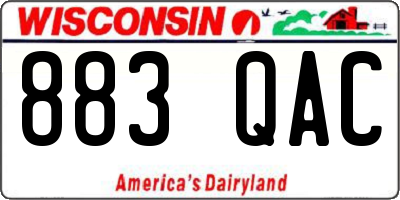WI license plate 883QAC