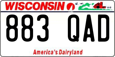 WI license plate 883QAD