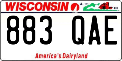 WI license plate 883QAE