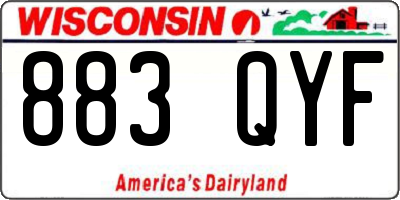 WI license plate 883QYF