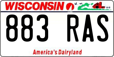 WI license plate 883RAS