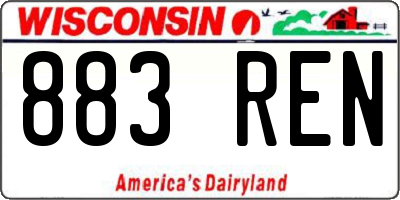 WI license plate 883REN
