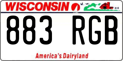 WI license plate 883RGB