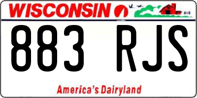 WI license plate 883RJS