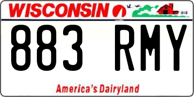 WI license plate 883RMY