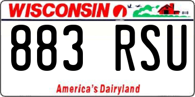 WI license plate 883RSU