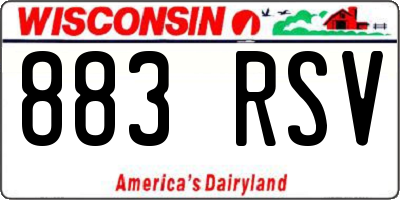 WI license plate 883RSV