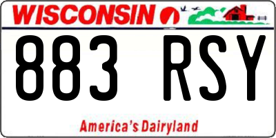 WI license plate 883RSY