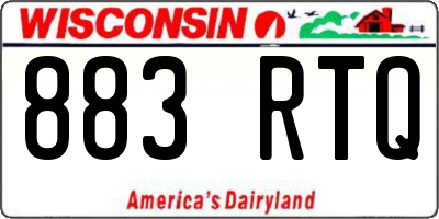 WI license plate 883RTQ