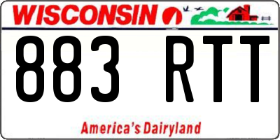 WI license plate 883RTT