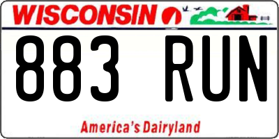 WI license plate 883RUN