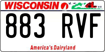 WI license plate 883RVF