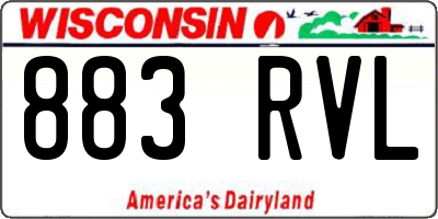 WI license plate 883RVL