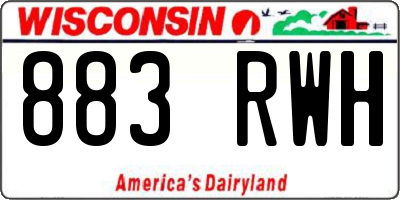 WI license plate 883RWH