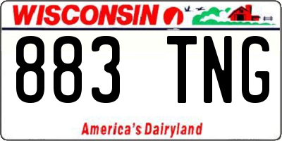 WI license plate 883TNG