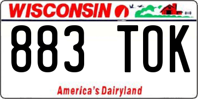 WI license plate 883TOK
