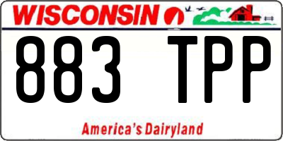 WI license plate 883TPP