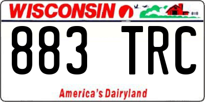 WI license plate 883TRC