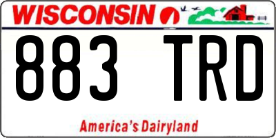 WI license plate 883TRD