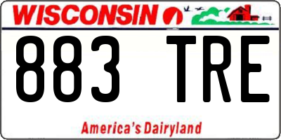 WI license plate 883TRE