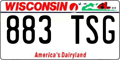 WI license plate 883TSG