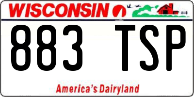 WI license plate 883TSP