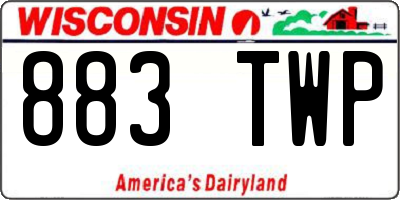 WI license plate 883TWP