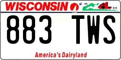 WI license plate 883TWS