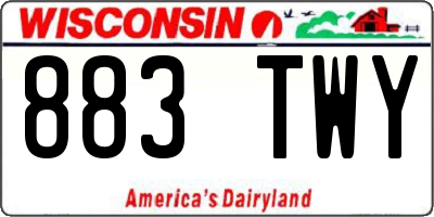 WI license plate 883TWY