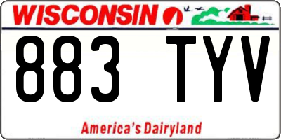 WI license plate 883TYV