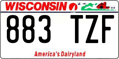 WI license plate 883TZF