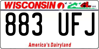 WI license plate 883UFJ