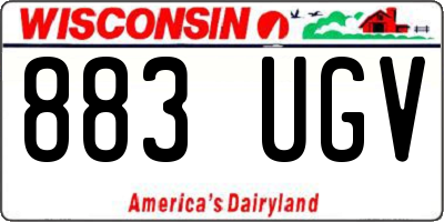 WI license plate 883UGV