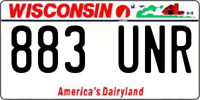 WI license plate 883UNR