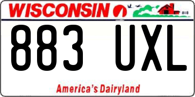 WI license plate 883UXL