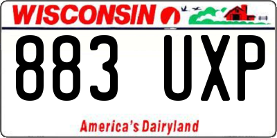 WI license plate 883UXP