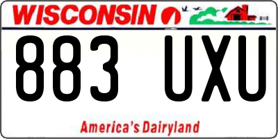 WI license plate 883UXU