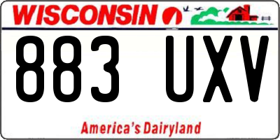WI license plate 883UXV