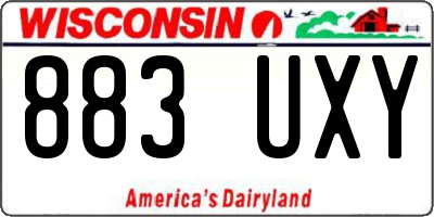 WI license plate 883UXY
