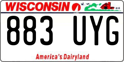 WI license plate 883UYG