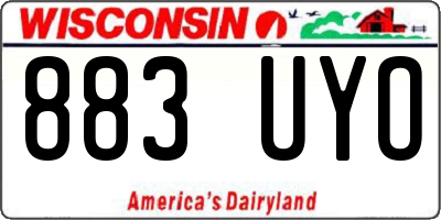 WI license plate 883UYO