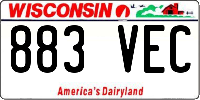 WI license plate 883VEC