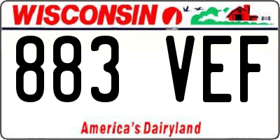 WI license plate 883VEF