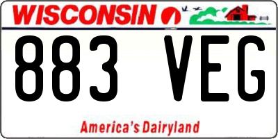 WI license plate 883VEG