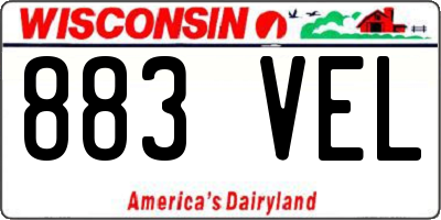 WI license plate 883VEL
