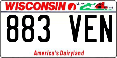 WI license plate 883VEN