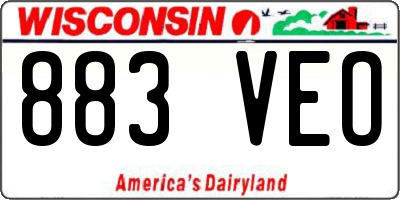 WI license plate 883VEO